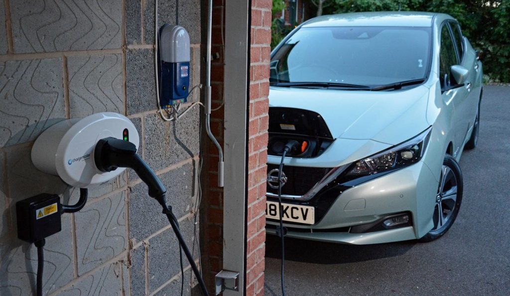 nissan leaf on home ev charge point ezoo electric car subscription